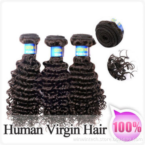 2014 Promotional Brazilian Curly Human Hair Weave, No Smell and Tangle FreeNew